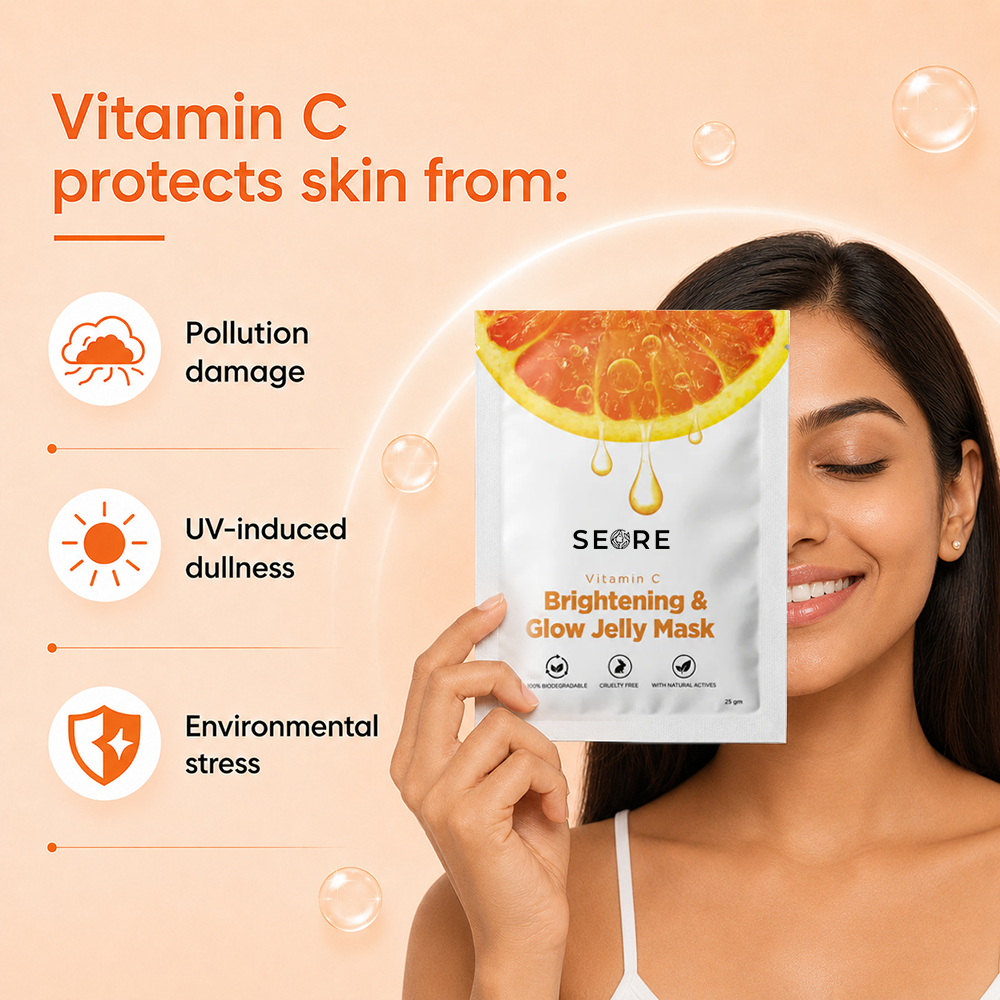 SEORE Vitamin C + Glutathione + Green Tea Jelly Sheet Mask | Pack of 2