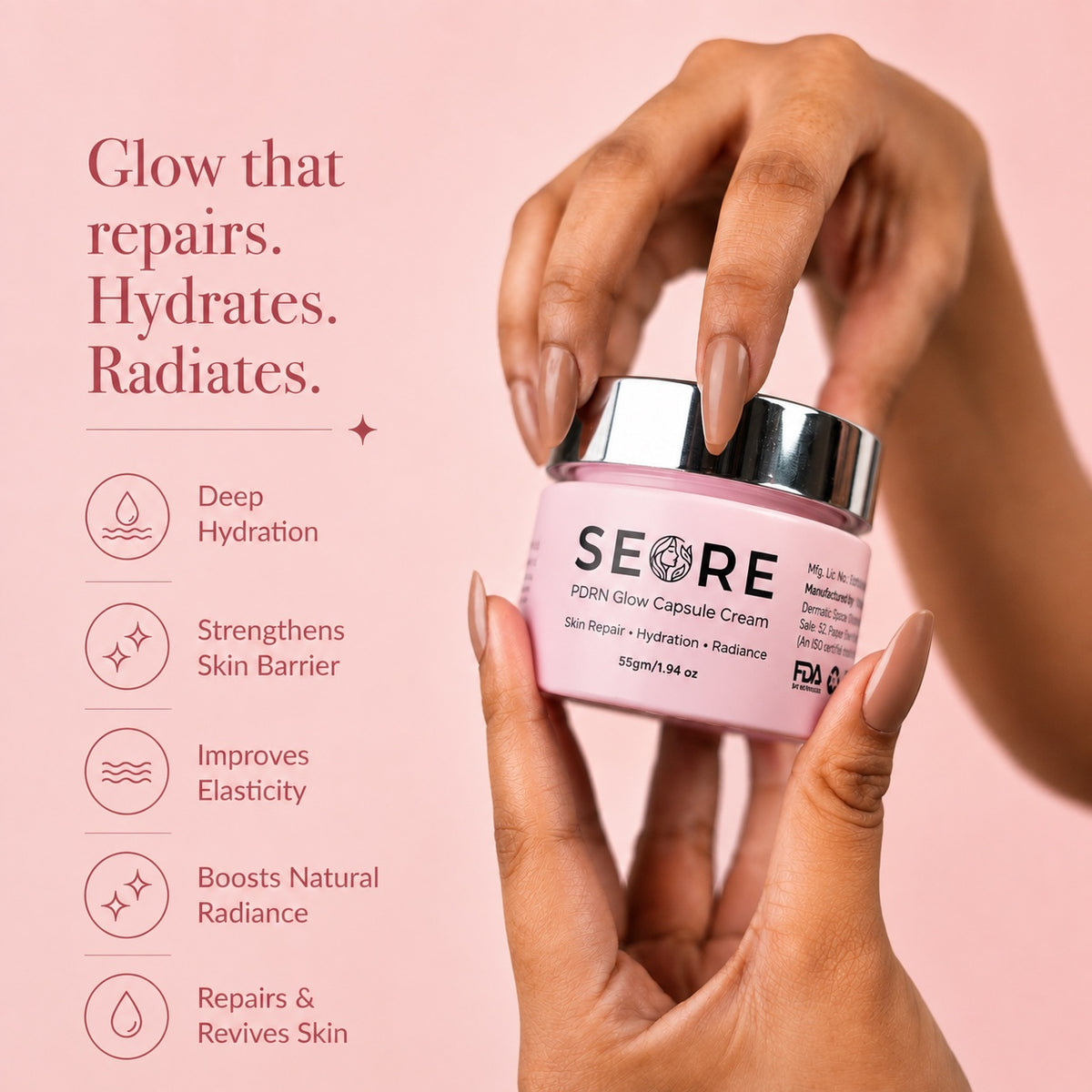 SEORE PDRN Glow Capsule Cream + Get 1 Jelly Sheet Mask Free |