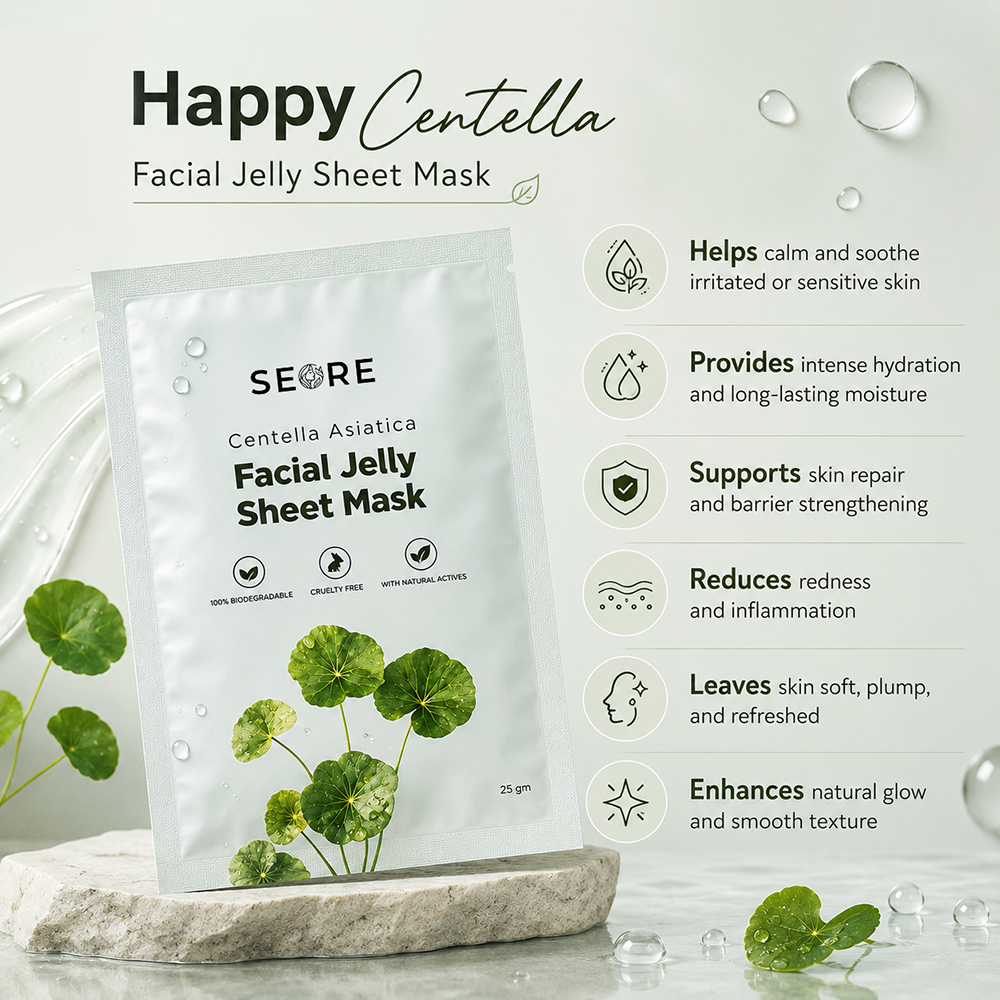 SEORE Hyaluronic Acid + Centella Asiatica Jelly Sheet Mask | Pack of 2