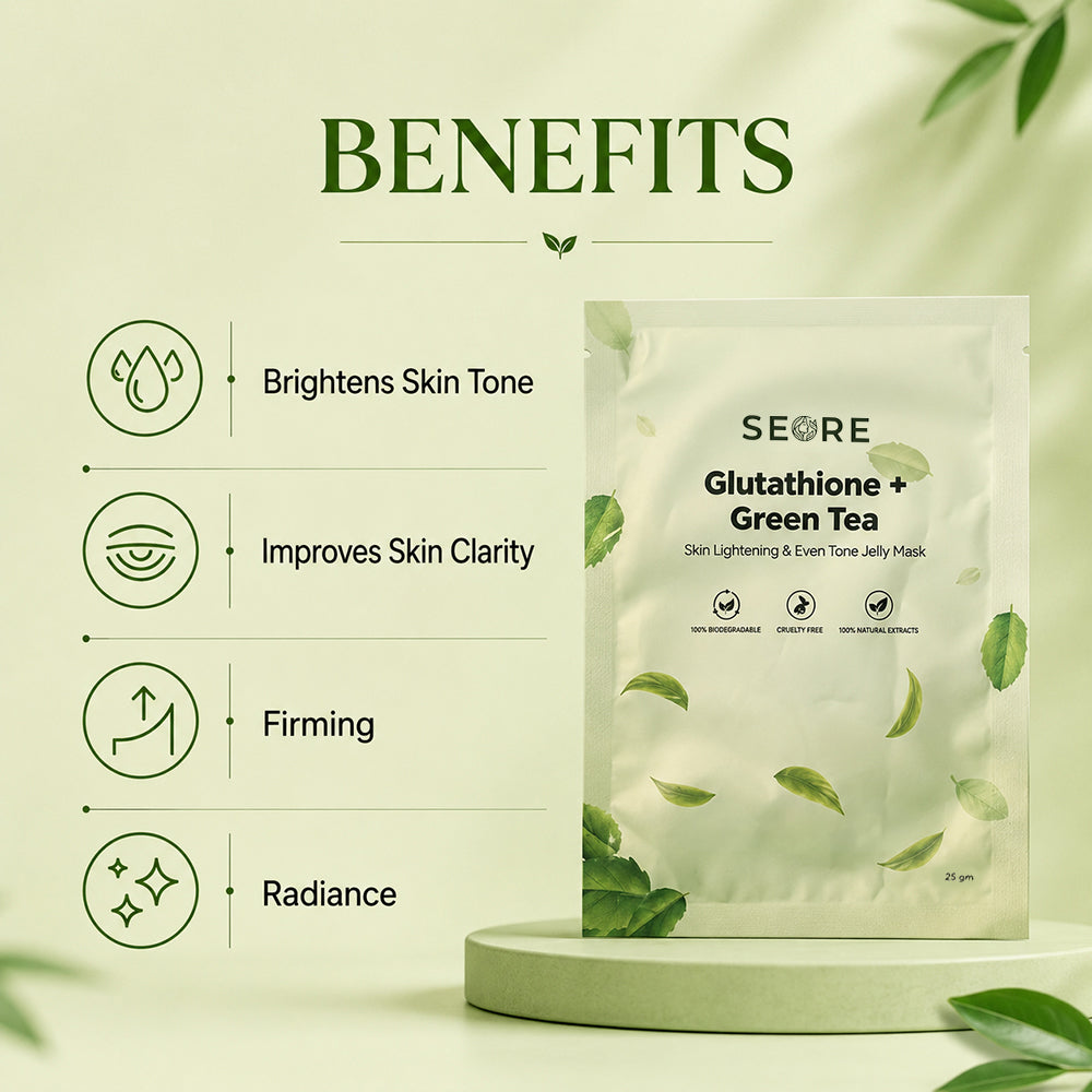 SEORE Glutathione + Green Tea Skin Lightening & Even Tone Jelly Mask
