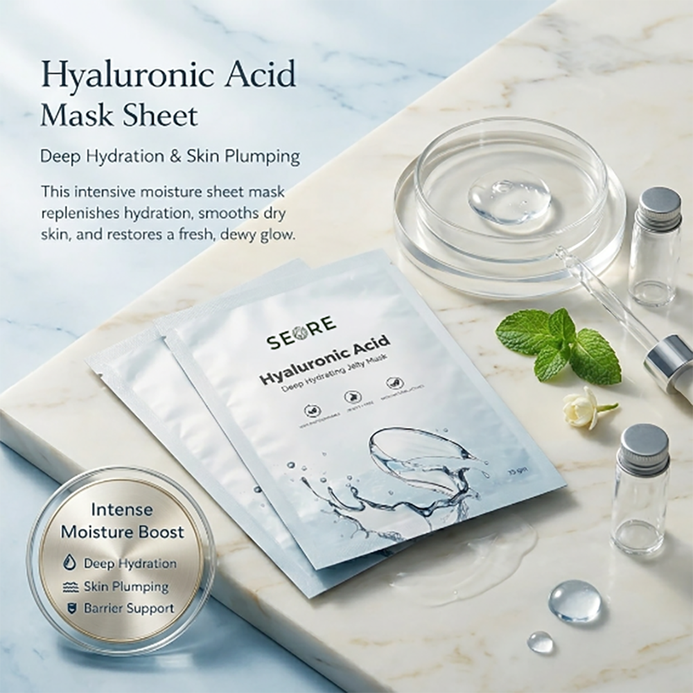 SEORE Hyaluronic Acid + Glutathione + Green Tea Jelly Sheet Mask | Pack of 2