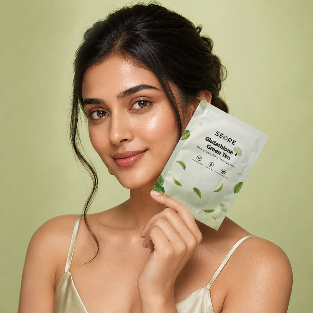 SEORE Vitamin C + Glutathione + Green Tea Jelly Sheet Mask | Pack of 2