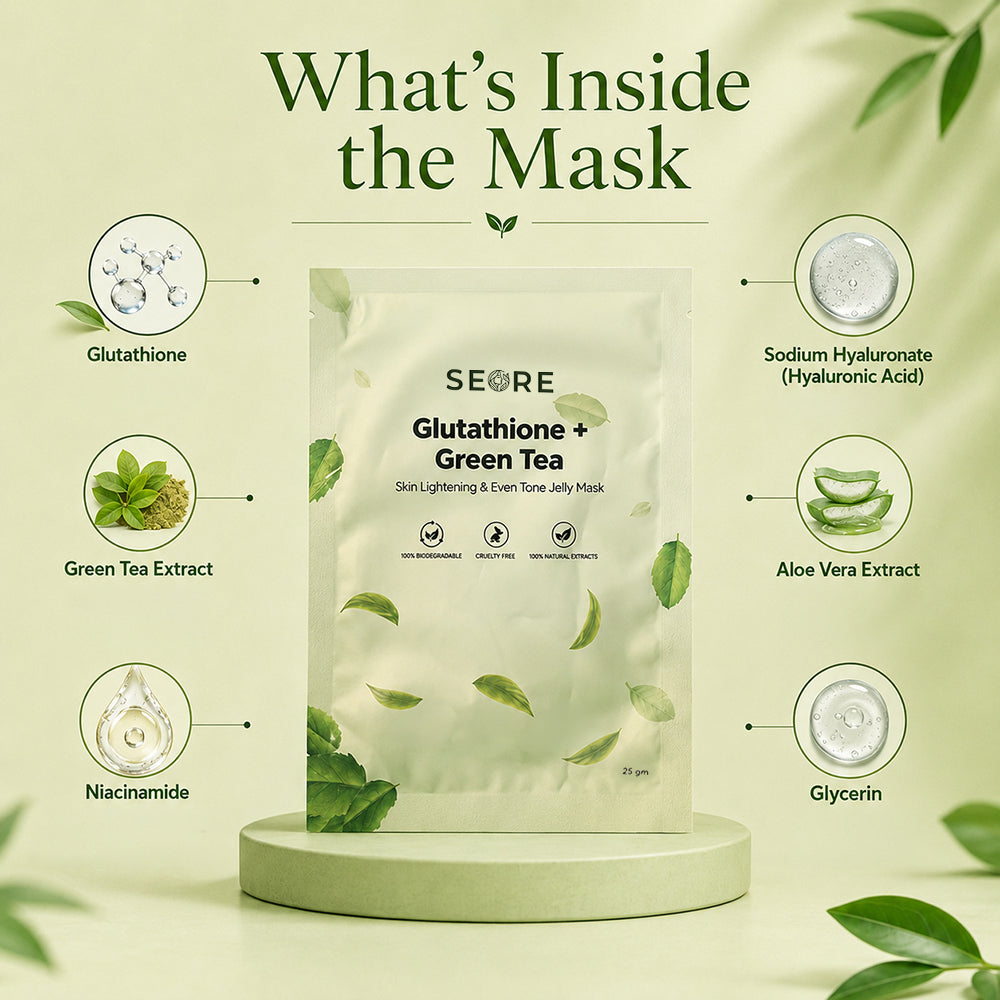 SEORE Glutathione + Green Tea Skin Lightening & Even Tone Jelly Mask