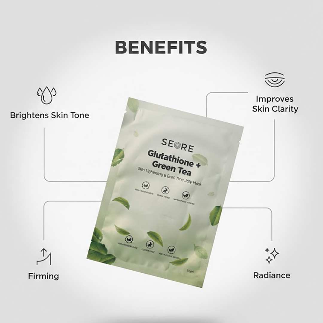 SEORE Hyaluronic Acid + Glutathione+ Green Tea Jelly Sheet Mask | Pack Of 2 |