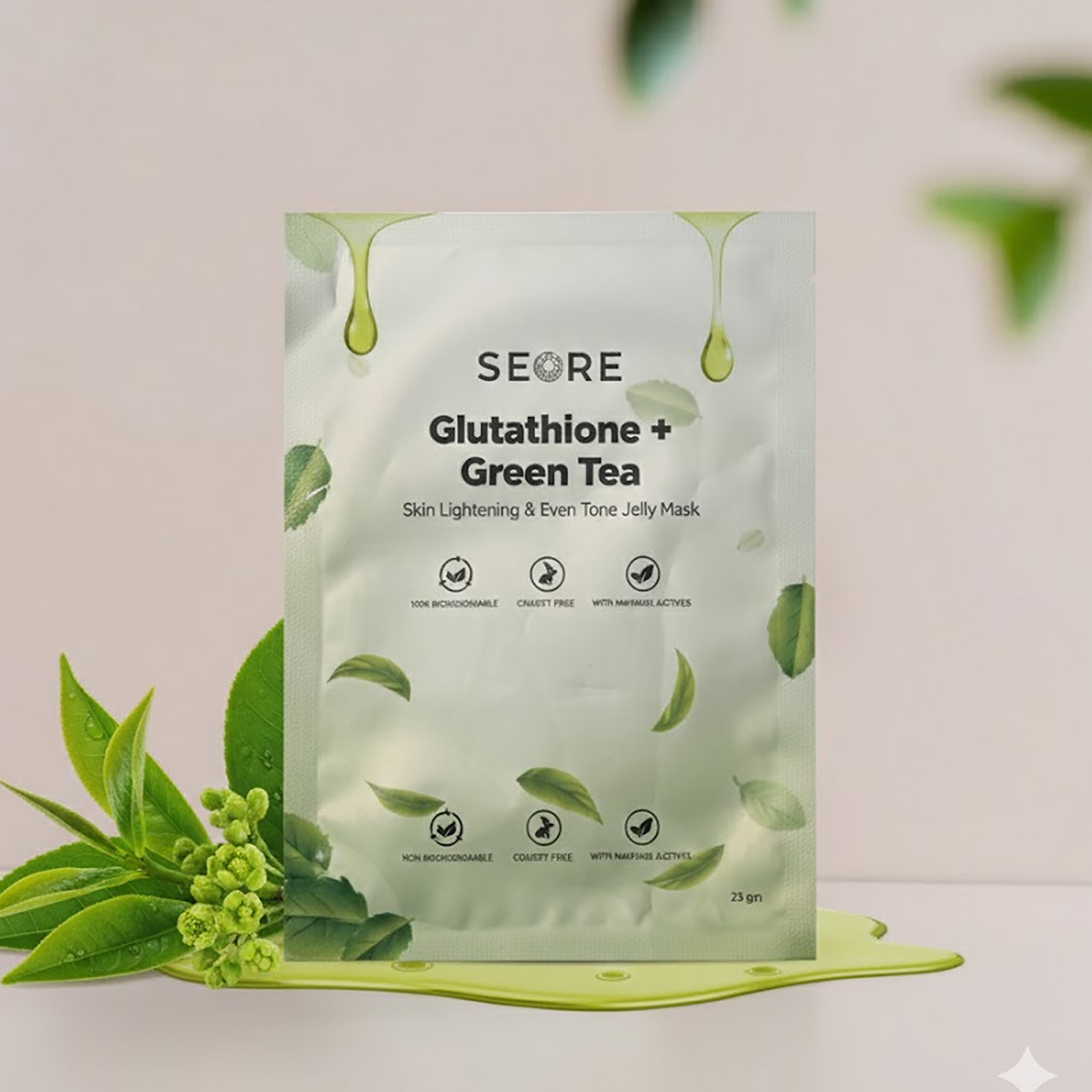 SEORE Glutathione + Green Tea Skin Lightening & Even Tone Jelly Mask