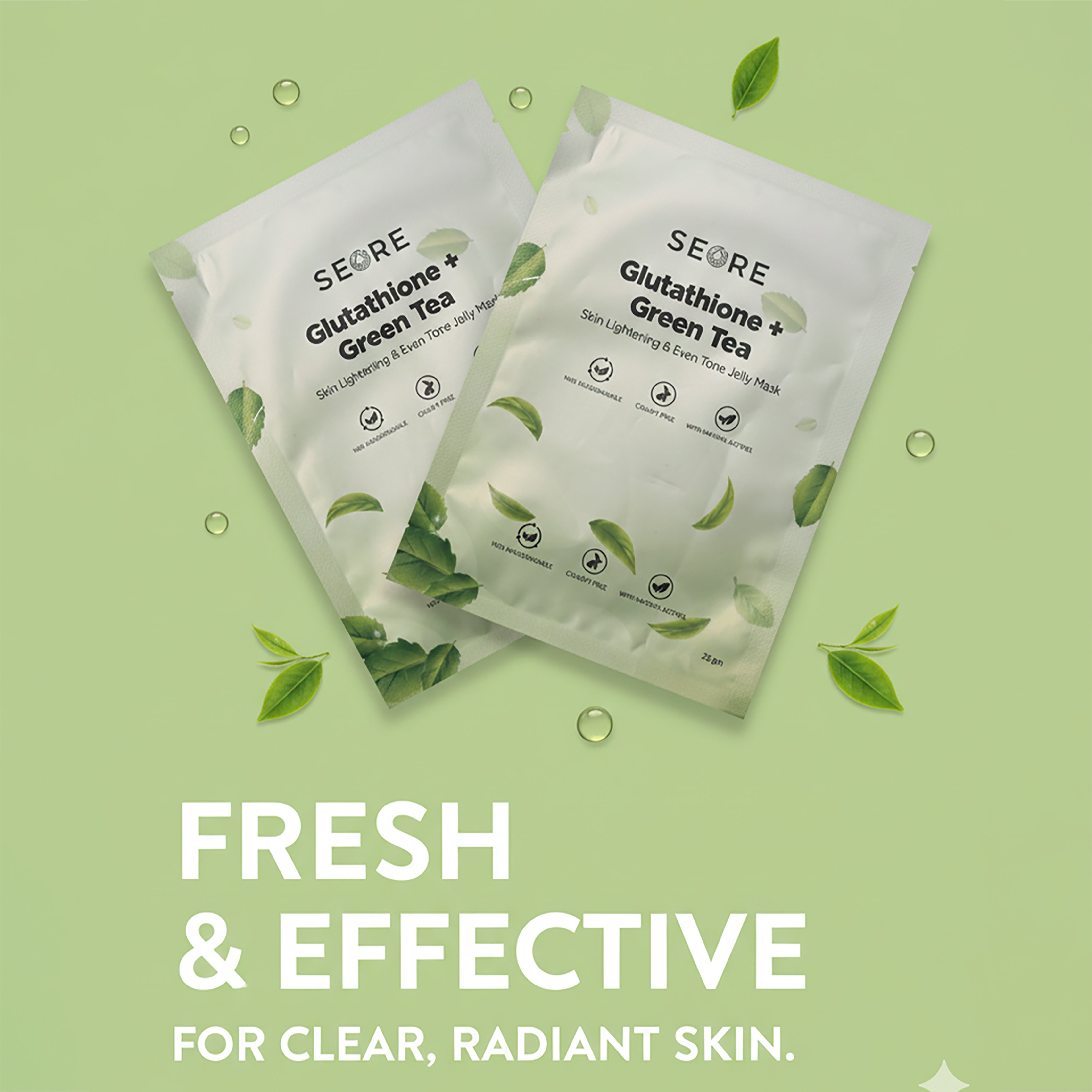 SEORE Glutathione + Green Tea Skin Lightening & Even Tone Jelly Mask