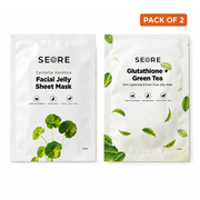 SEORE Centella Asiatica + Glutathione + Green Tea Jelly Sheet Mask | Pack of 2