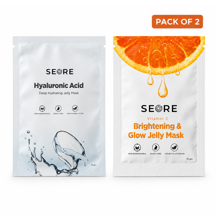 SEORE Hyaluronic Acid + Vitamin C Jelly Sheet Mask | Pack of 2