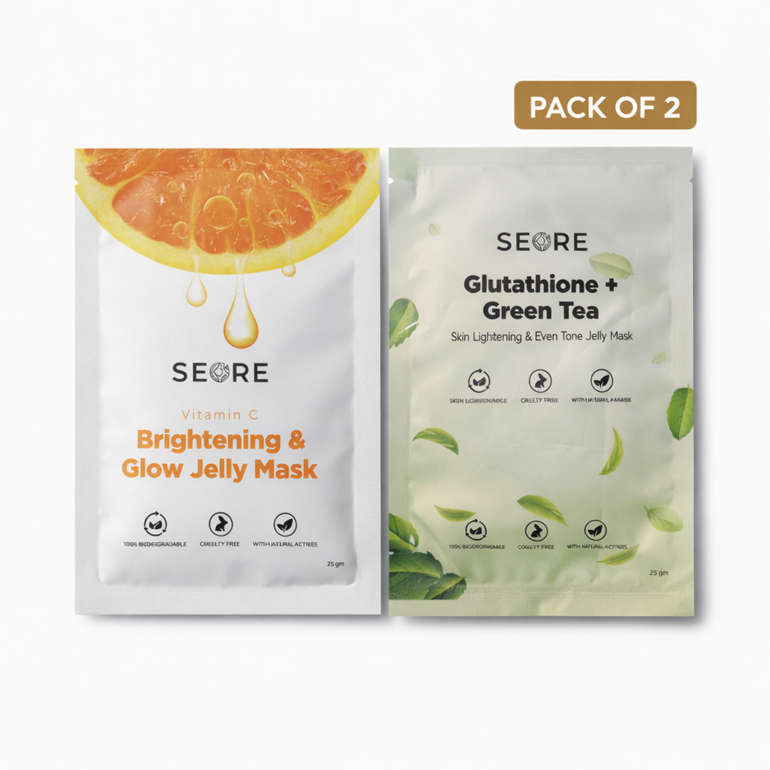 SEORE Vitamin C + Glutathione+ Green Tea Jelly Sheet Mask | Pack Of 2 |