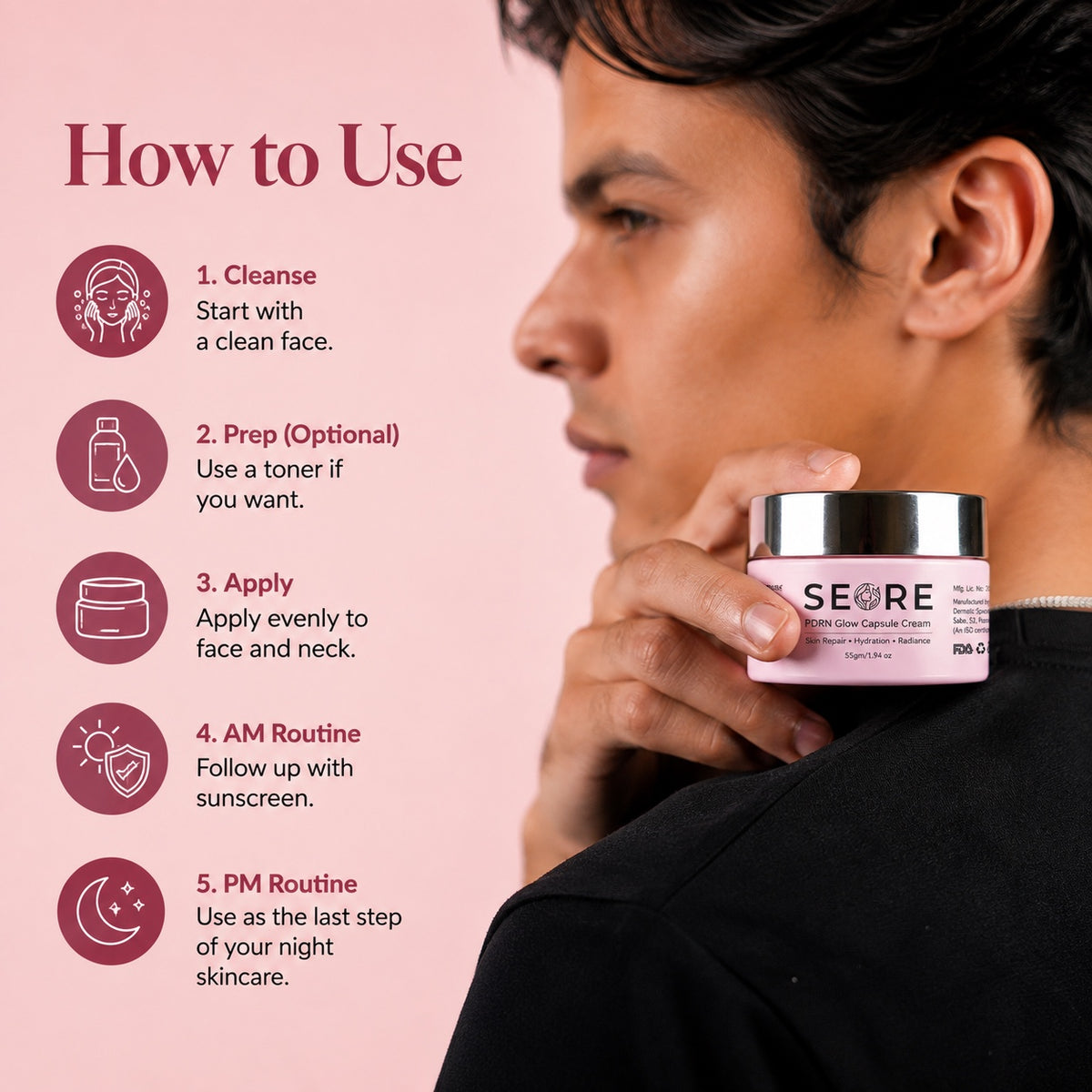 SEORE PDRN Glow Capsule Cream + Get 1 Jelly Sheet Mask Free |