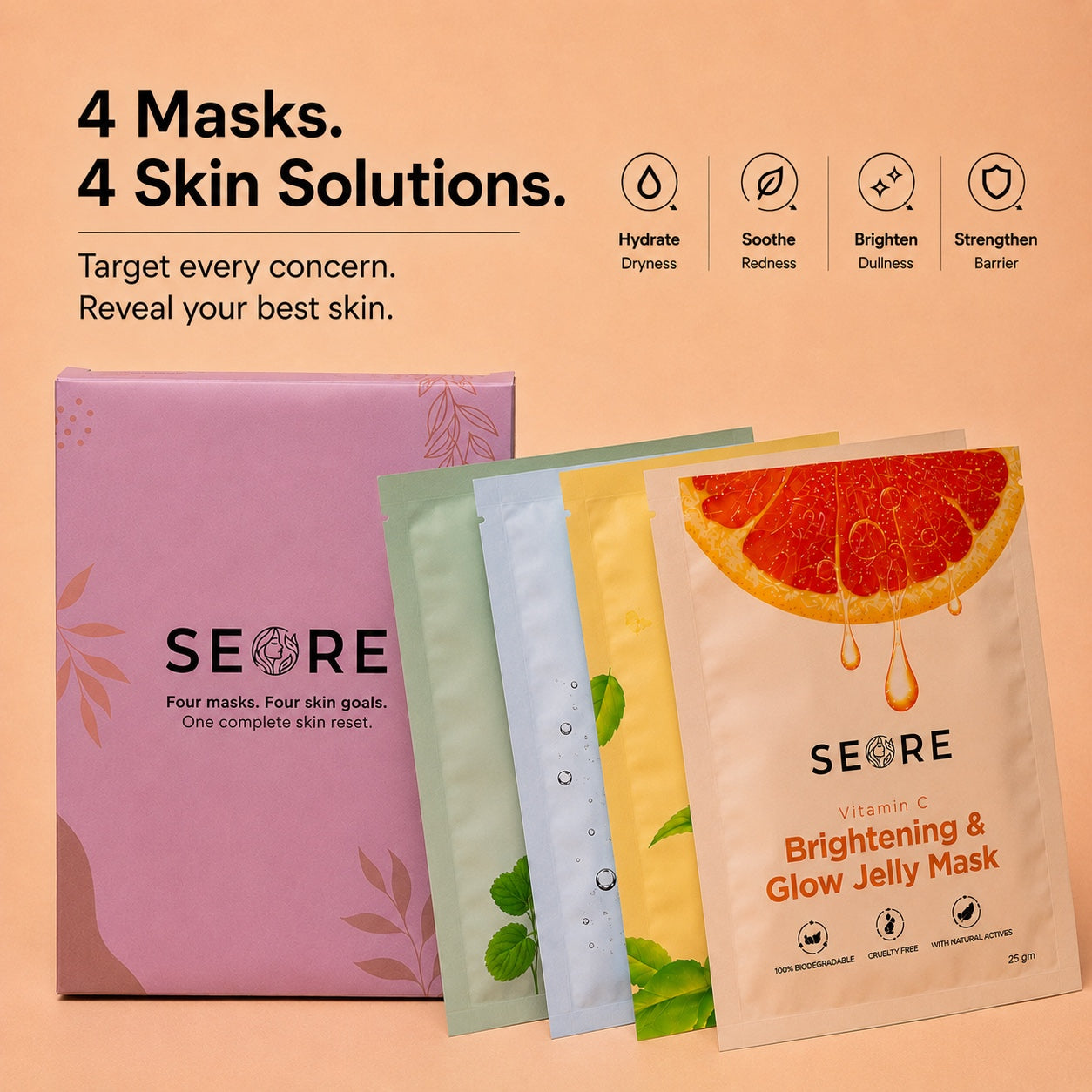 SEORE Jelly Sheet Mask | Combo Pack of 4