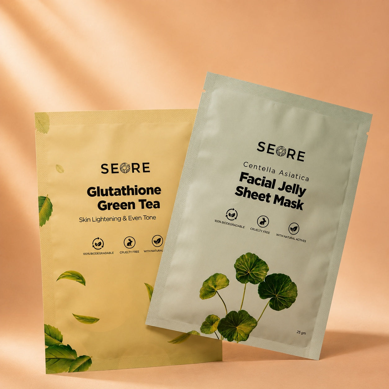SEORE Centella Asiatica + Glutathione + Green Tea Jelly Sheet Mask | Pack of 2