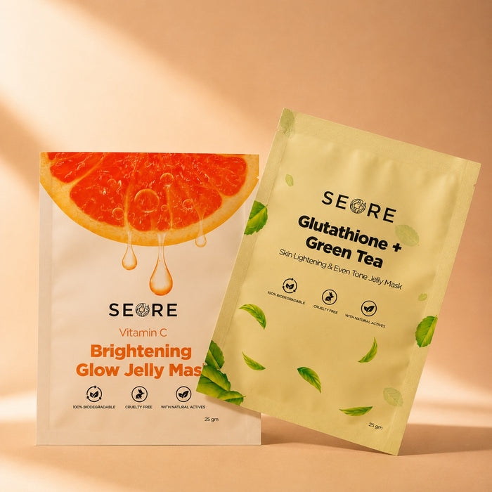 SEORE Vitamin C + Glutathione + Green Tea Jelly Sheet Mask | Pack of 2