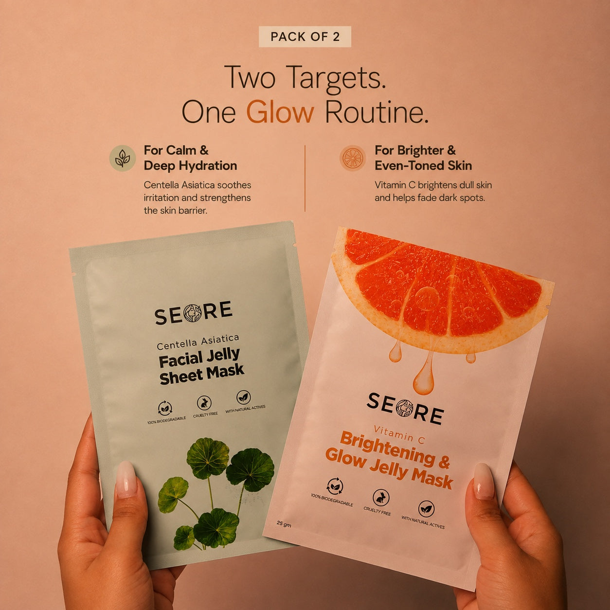 SEORE Centella Asiatica + Vitamin C Jelly Sheet Mask | Pack of 2