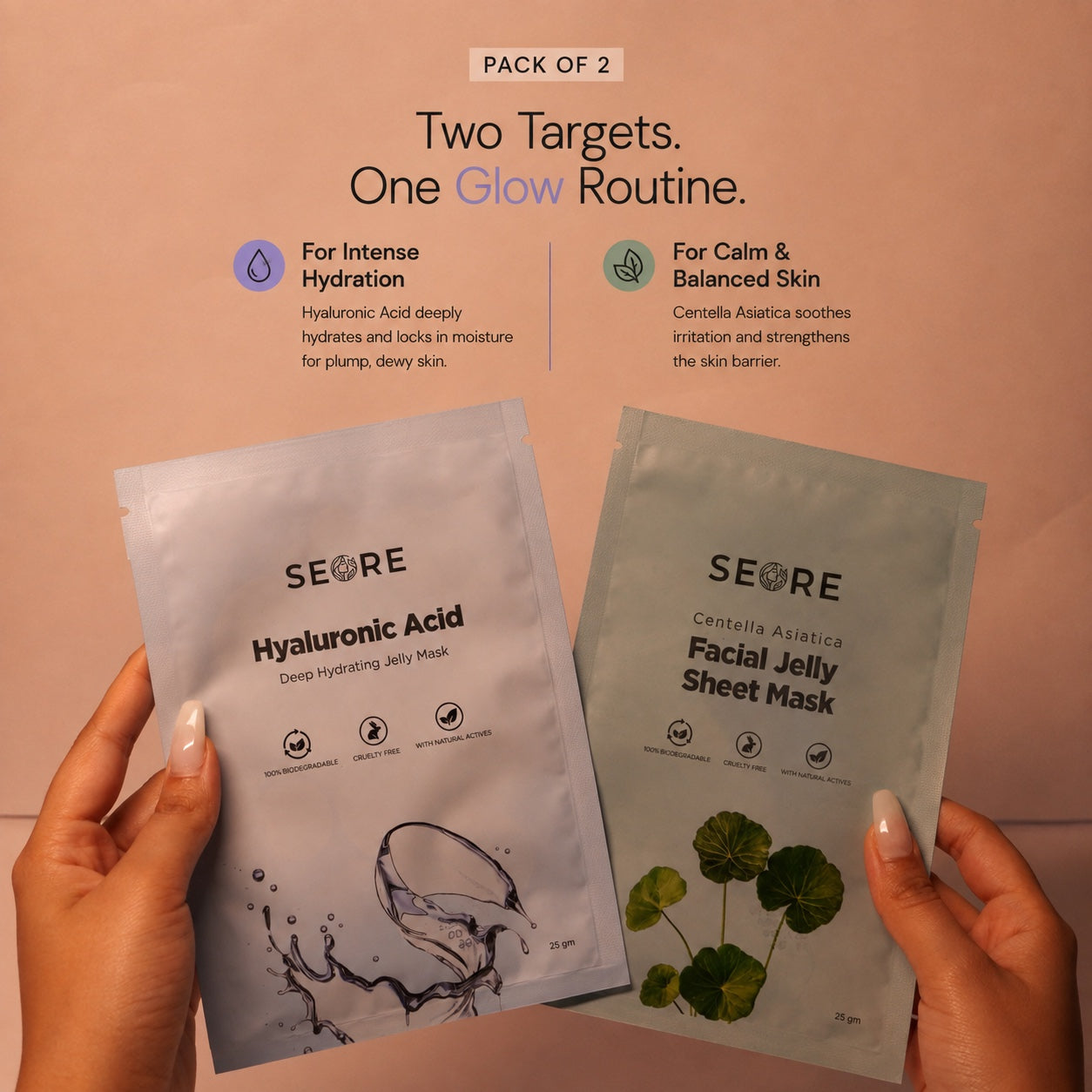 SEORE Hyaluronic Acid + Centella Asiatica Jelly Sheet Mask | Pack of 2